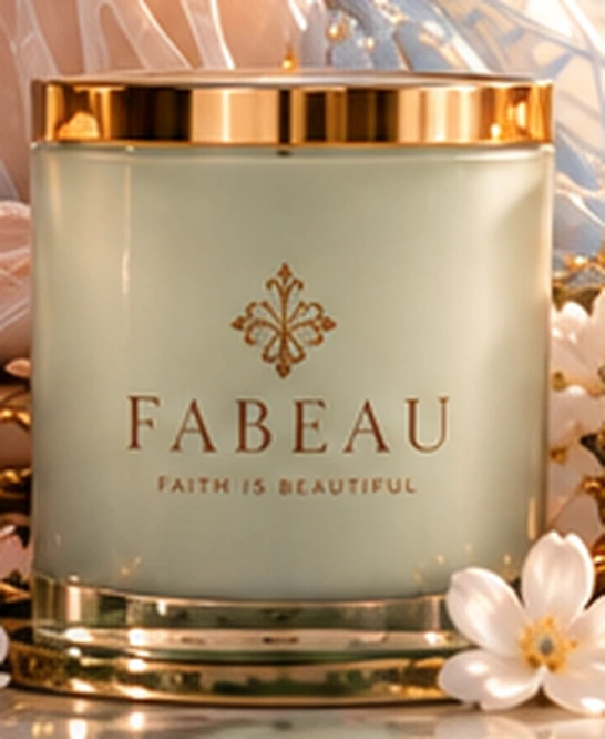 FABEAU New Beginnings candle in sage glass