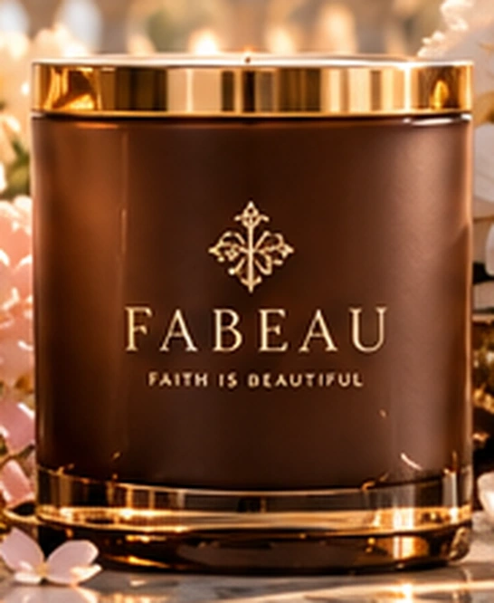 FABEAU Eternal Flame candle in dark chocolate glass