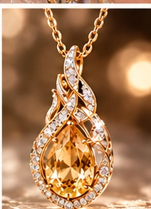 Divine Flame pendant in yellow gold with diamonds