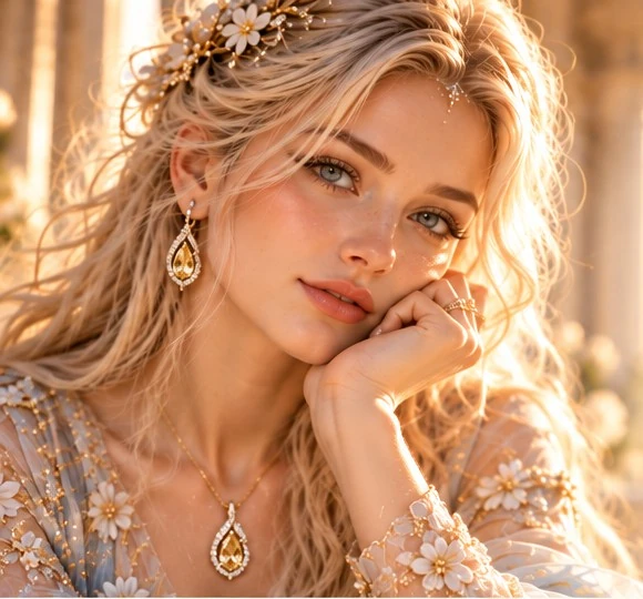 Fabeau in luminous couture